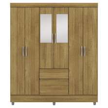 Guarda Roupa Casal 6P 2G Espelho 153 cm Nature VLR