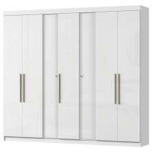 Guarda Roupa Casal 7 Portas 258 cm ATN RG040 Branco Neve MXM