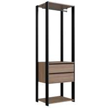 Guarda Roupa Closet 02 Gavetas 183X60cm Preto Montana PRODDY