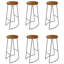 Kit 06 Banqueta Alta Aurum Peroba Preto Bar Cozinha Sala Jantar DHom