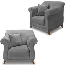 Kit 2 Poltronas Decorativas Retro Polo Veludo 2938 Ezz