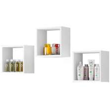 Kit 3 Nichos De Parede Branco REAJL Moveis
