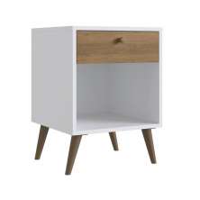 Mesa Cabeceira 01 Gaveta 40cm Branco Mel PRODDY