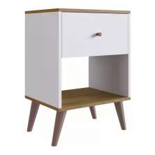 Mesa De Cabeceira 01 Gaveta RE001 Branco Mel PP Milani Store