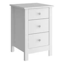 Mesa De Cabeceira 3 Gavetas 40 cm DM113 Branco Dtall