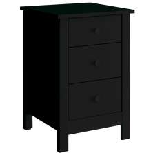 Mesa De Cabeceira 3 Gavetas 40 cm DM113 Preto Dtall