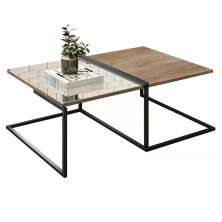 Mesa De Centro Espelhada Estilo Industrial Class Demoliçao Preto Milani Store