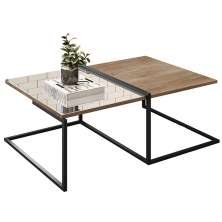Mesa De Centro Estilo Industrial Aurum Demoliçao Preto DHom