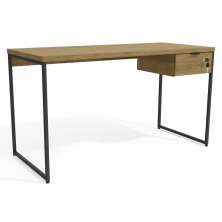 Mesa Escrivaninha 1 Gaveta 136 cm LI003X005 Freijo Preto Fosco KPB