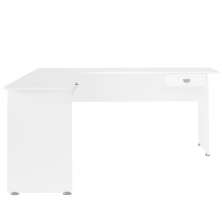 Mesa Escrivaninha De Canto 1 Gaveta 150X165 cm Branco ARLY