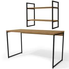 Mesa Escrivaninha E Nicho Estante Freijo Preto Fosco KPB