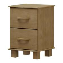 Mesa de Cabeceira Madeira Maciça 2 Gavetas 42 cm 1137 Freijo Milani Store