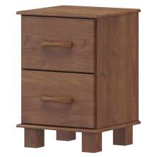 Mesa de Cabeceira Madeira Maciça 2 Gavetas 42cm 1137 Imbuia Milani Store