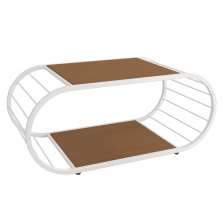 Mesa de Centro Industrial 90 cm LI039 Canela Branco KPB