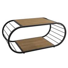 Mesa de Centro Industrial 90 cm LI039 Freijo Preto Fosco KPB