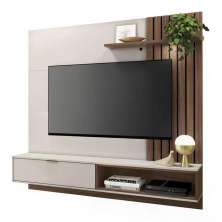 Painel Home Para TV 60 Polegadas Tocantins Off White Nogueira Real CLB