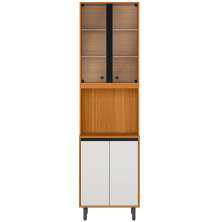 Paneleiro 4P Vidro 220x60 cm 12635 Raven Freijo Off White PLN