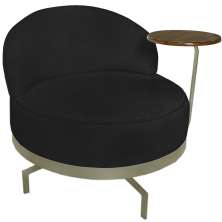 Poltrona Giratoria Glamour 704 Organica Linho Boucle 3304 Ezz