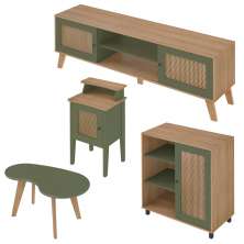 Rack 75 Pol Buffet e Mesas para Sala CO4 Carvalho Menta ARLY