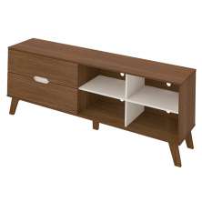 Rack Bancada Tv 75 Pol MDF 2 Gavetas Off White Pinho ARLY