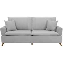 Sofa 3 Lugares 180 cm Eron Linho Cinza Vazzano