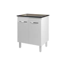 Balcão Armário de Cozinha  Para Fogão Cooktop 5 Bocas Fran Mobília Decor Branco 