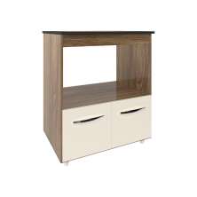 Balcão Armário de Cozinha para Fogão Cooktop 4 Bocas e Forno Elétrico Evelyn Mobília Decor Savana Off White 