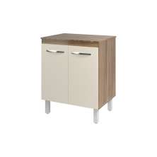 Balcão Multiuso Armário Para Cozinha Microondas Forno Jane Mobília Decor Savana Off White 