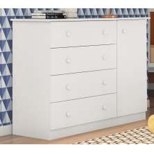 Comoda Infantil Quarto do Bebê 1 Porta 4 Gavetas Helena - Br