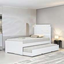 Cama Bibox Solteiro Colônia Branca Com 02 Colchões