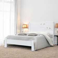Cama Casal Com Aplique Espelho Colônia Branca
