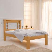 Cama Solteiro Com Cabeceira Flex Laribella Naturalle E Off White