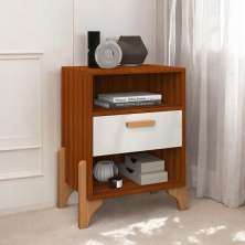 Mesa de Cabeceira Elegante com Gaveta Vancouver Cinamomo e Off