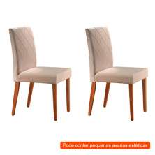 [OUTLET] Conjunto com 2 Cadeiras de Jantar Tália I Creme
