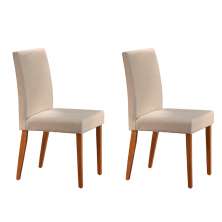 Conjunto com 2 Cadeiras de Jantar Tália II Creme