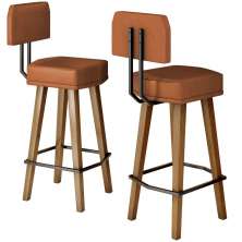 2 Banquetas Alta com Encosto para Bar Cozinha MOBLAN decor