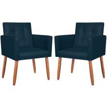 2 Cadeira Poltronas Conforto Corino Para Escritório Sala Luxo MOBLAN decor
