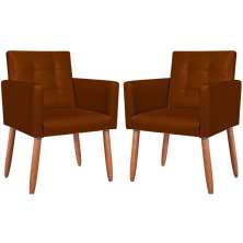2 Cadeira Poltronas Conforto Corino Para Escritório Sala Luxo MOBLAN decor