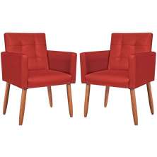 2 Cadeira Poltronas Conforto Corino Para Escritório Sala Luxo MOBLAN decor