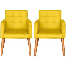 2 Cadeira Poltronas Conforto Para Escritório Sala Luxo MOBLAN decor