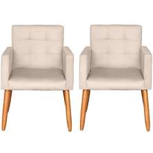 2 Cadeira Poltronas Conforto Para Escritório Sala Luxo MOBLAN decor