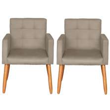 2 Cadeira Poltronas Conforto Para Escritório Sala Luxo MOBLAN decor