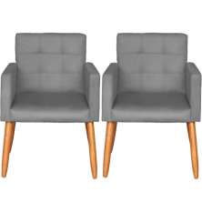 2 Cadeira Poltronas Conforto Para Escritório Sala Luxo MOBLAN decor