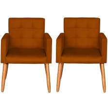 2 Cadeira Poltronas Conforto Para Escritório Sala Luxo MOBLAN decor