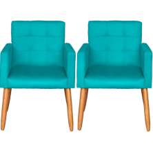 2 Cadeira Poltronas Conforto Para Escritório Sala Luxo MOBLAN decor