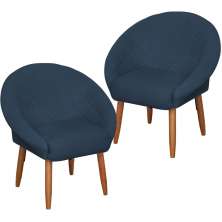 2 Poltronas Decorativa Moderna para Sala de Estar Recepção Reforçada MOBLAN decor