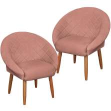 2 Poltronas Decorativa Moderna para Sala de Estar Recepção Reforçada MOBLAN decor