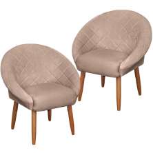 2 Poltronas Decorativa Moderna para Sala de Estar Recepção Reforçada MOBLAN decor
