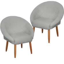 2 Poltronas Decorativa Moderna para Sala de Estar Recepção Reforçada MOBLAN decor