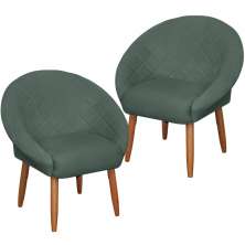 2 Poltronas Decorativa Moderna para Sala de Estar Recepção Reforçada MOBLAN decor